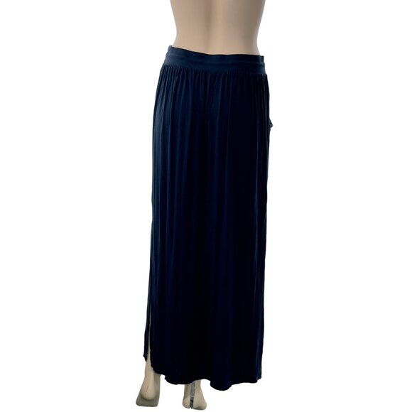 NEW YORK & COMPANY Women's Skirt Navy Blue Maxi Rayon Spandex Pockets Size S - Picture 2 of 13